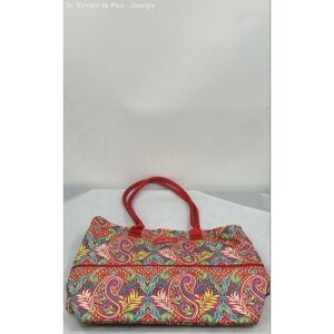 Vera Bradley Lighten Up Paisley in Paradise Expandable Travel Tote Bag Purse VGC
